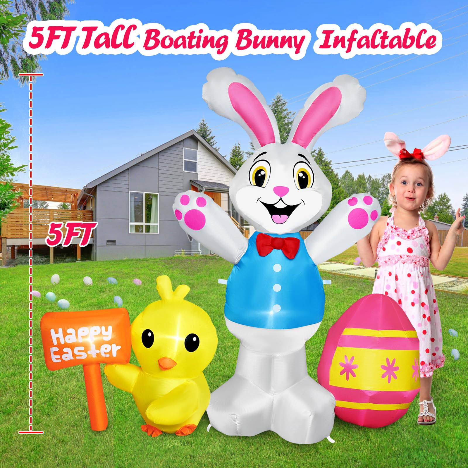 Raymall Easter inflatable chick adds playful yard charm