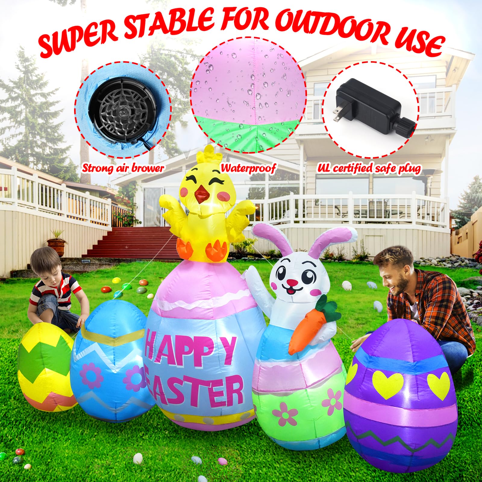 Raymall stakes and sandbags keep the display stable outdoors