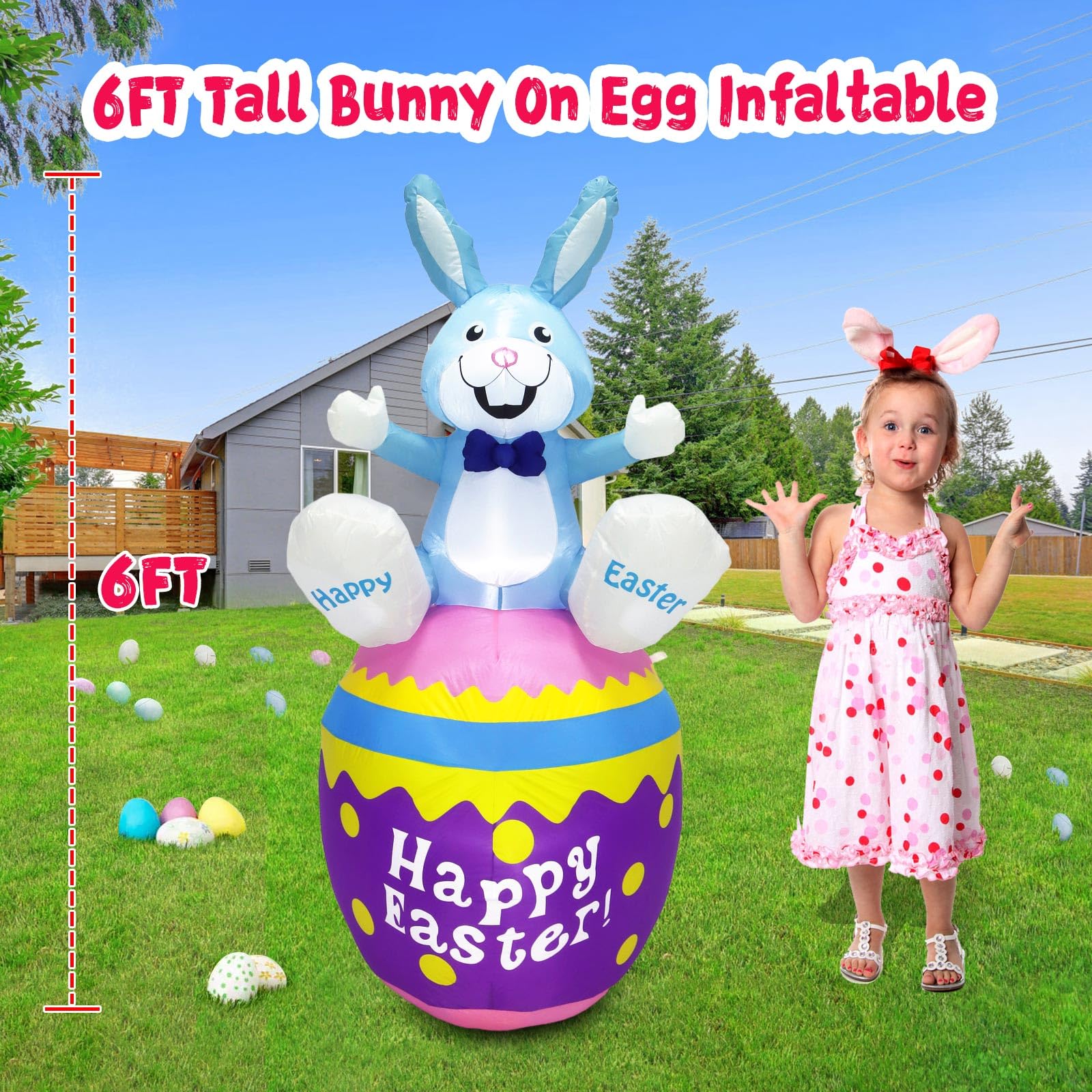 Raymall weatherproof inflatable uses durable polyester for outdoor use.