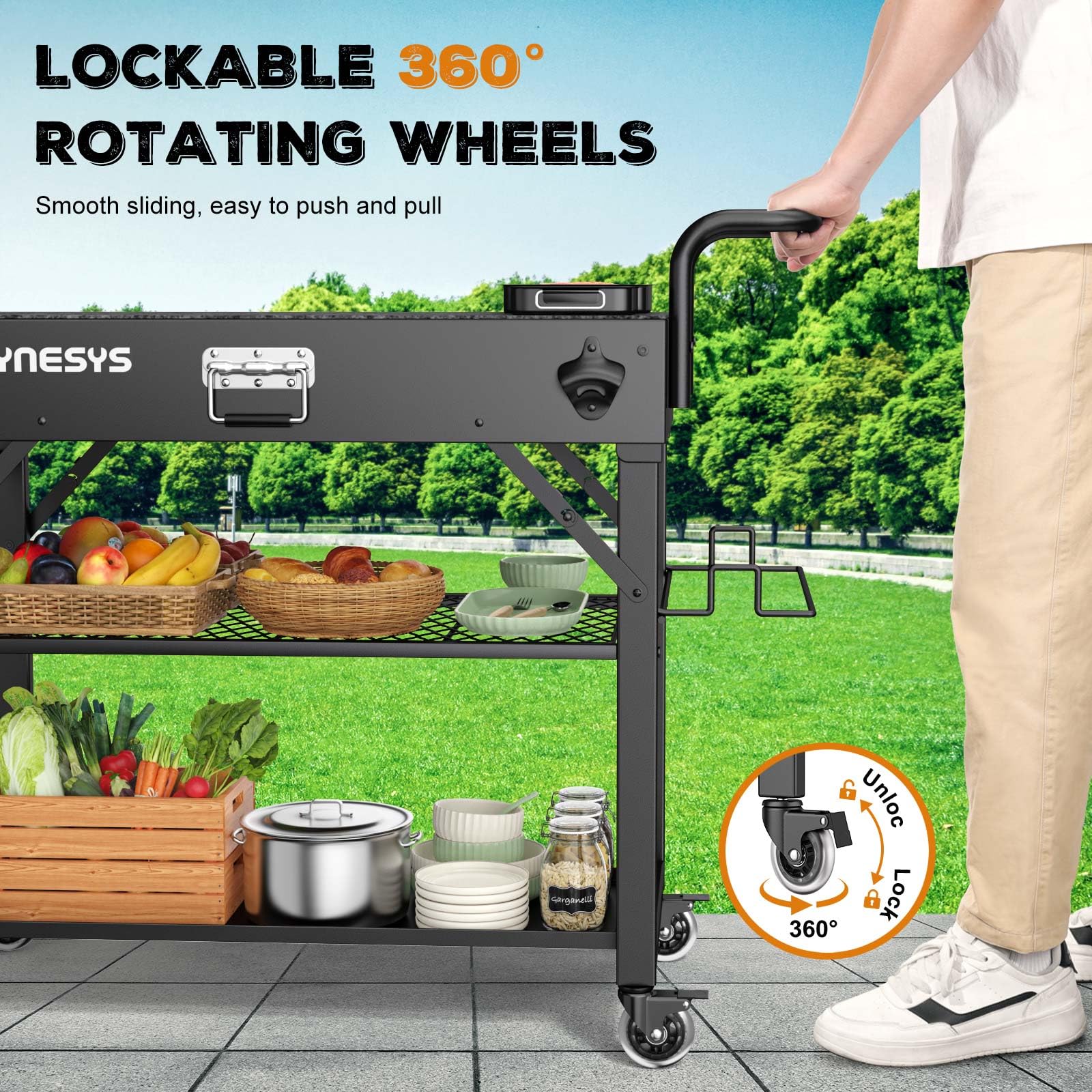 Raynesys 440 lb capacity cart supports heavy grills and gear