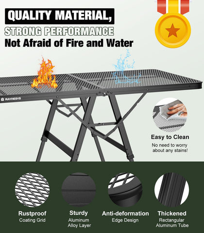 Raynesys aluminum alloy top is waterproof and easy to clean