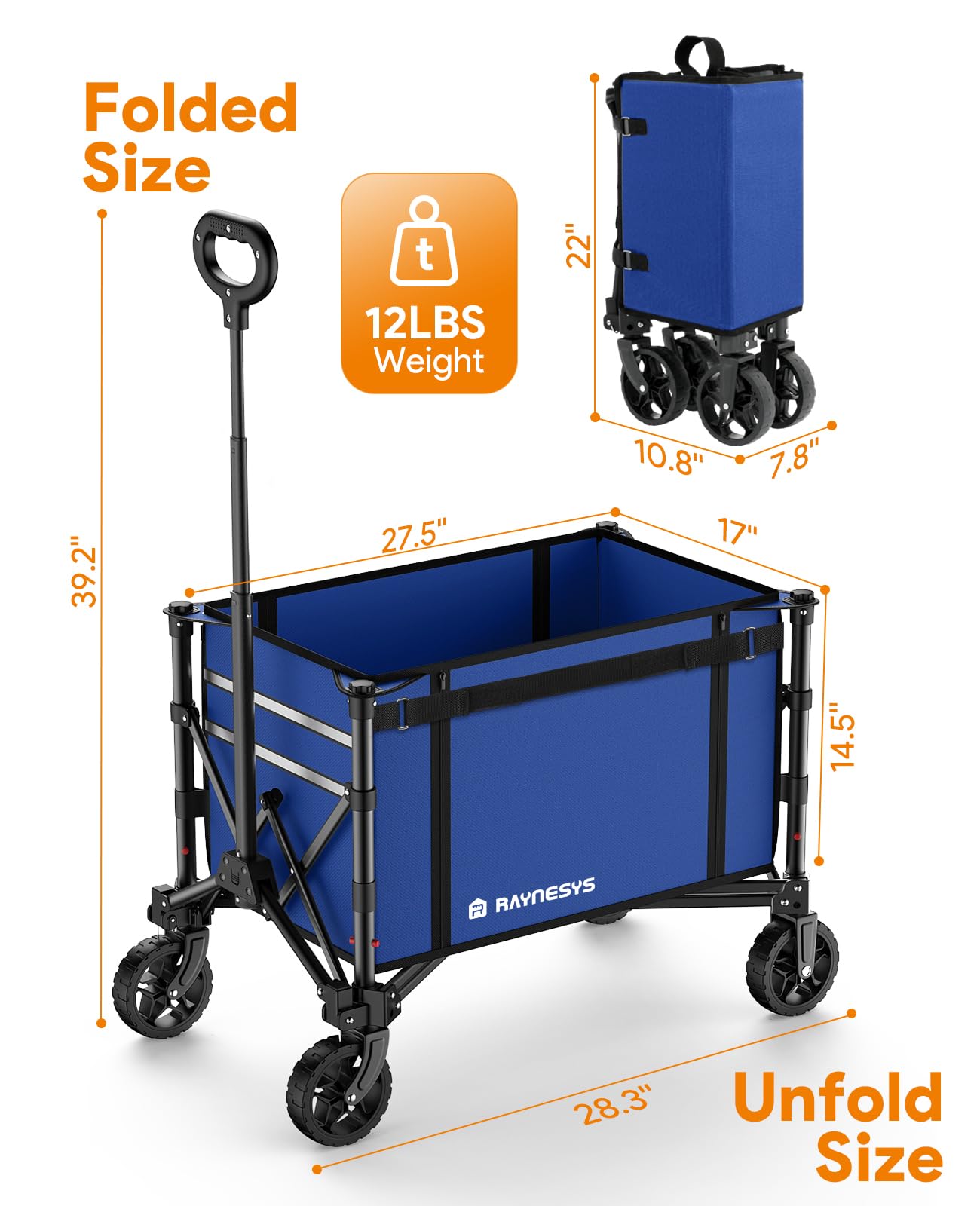 Raynesys automatic rebound handle reduces tipping during transport.