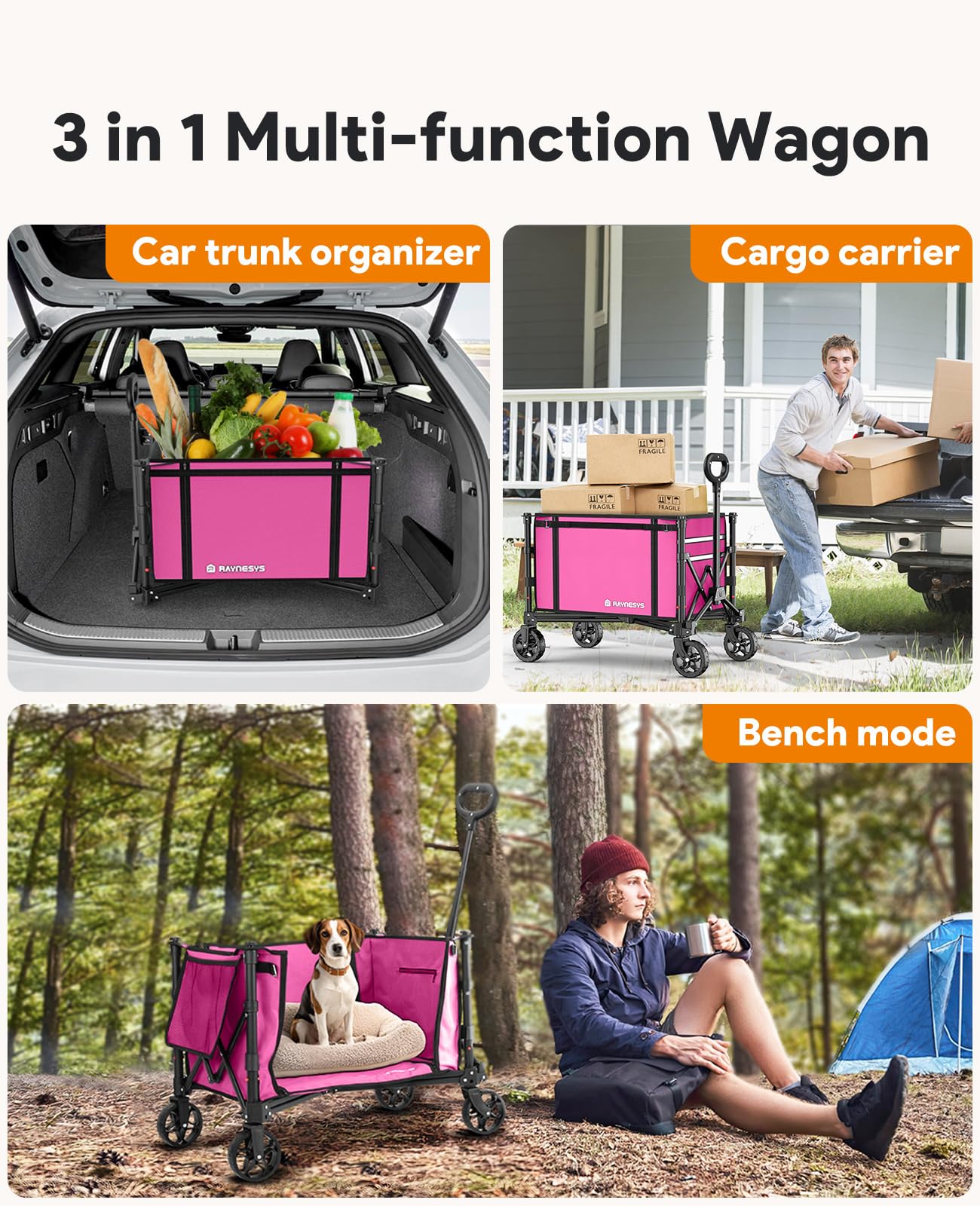 Raynesys compact folding size fits in trunk for errands.