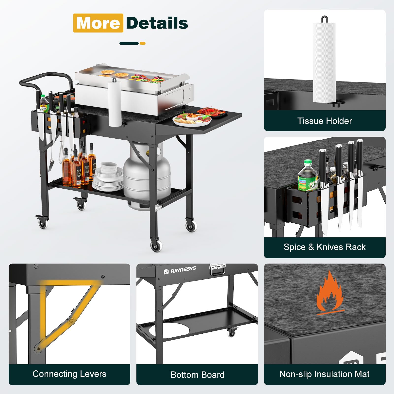 Raynesys extended countertop provides extra space for ingredients and tools.