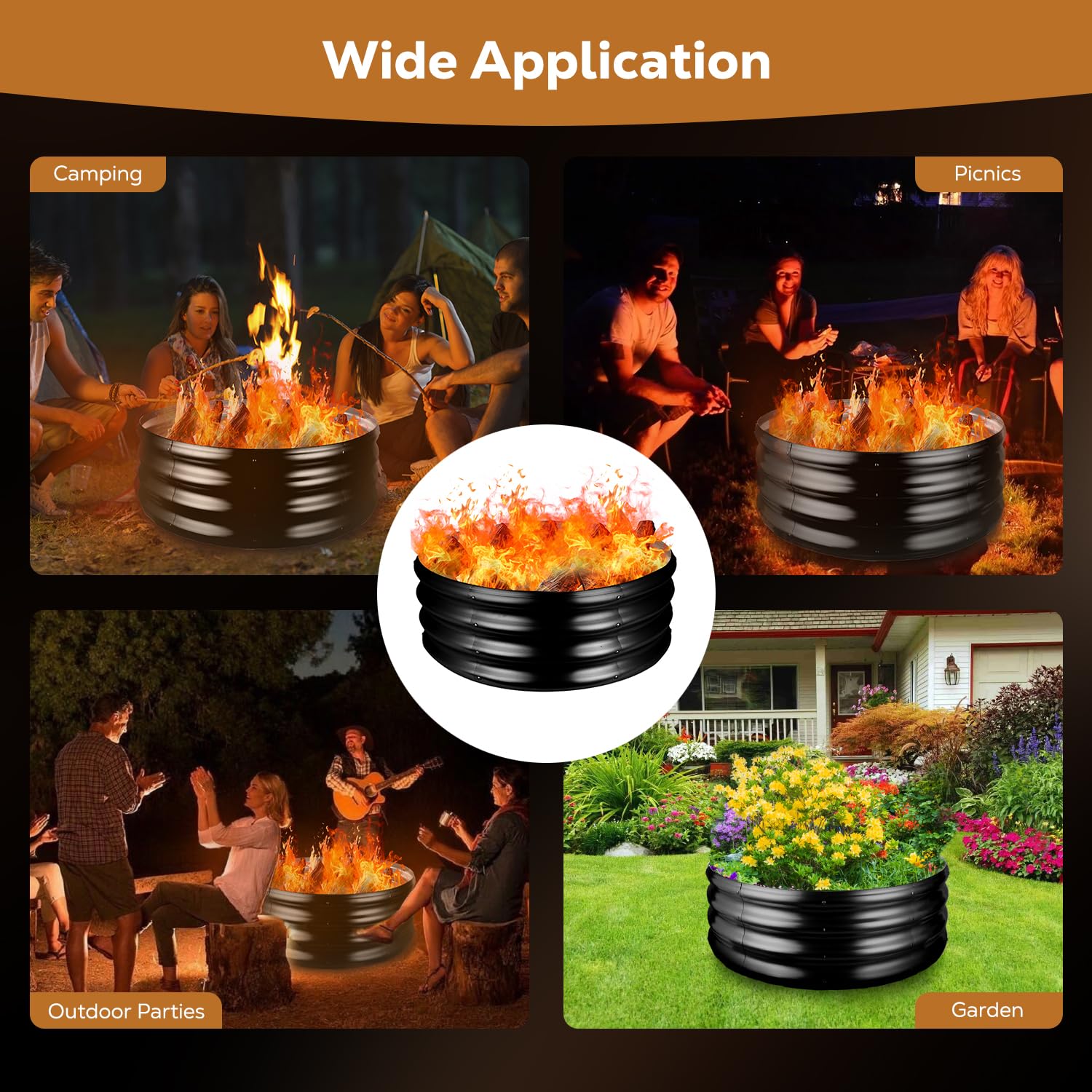 Raynesys fire ring used as a decorative flowerpot in summer