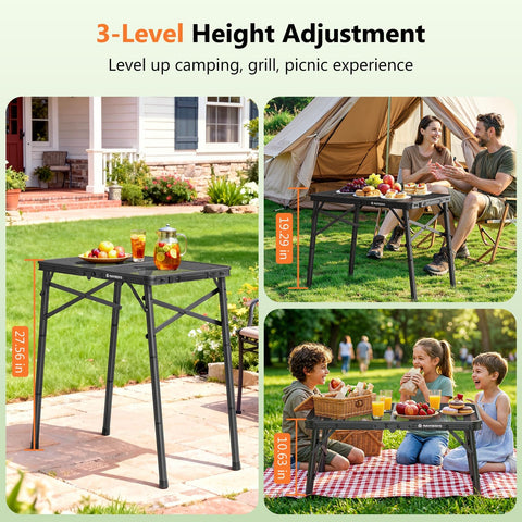 Raynesys folding camping table quick setup without tools for outdoor adventures.