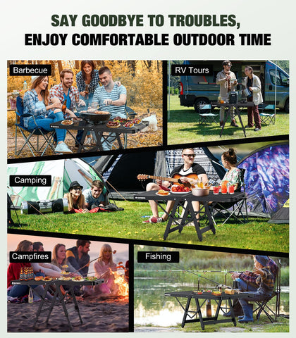 Raynesys foldable grill table ideal for picnics and beach days.