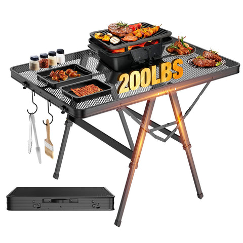 Raynesys foldable grill table ready for outdoor setup.