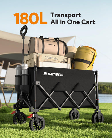 Raynesys wagon demonstrates 330 lbs capacity for gear