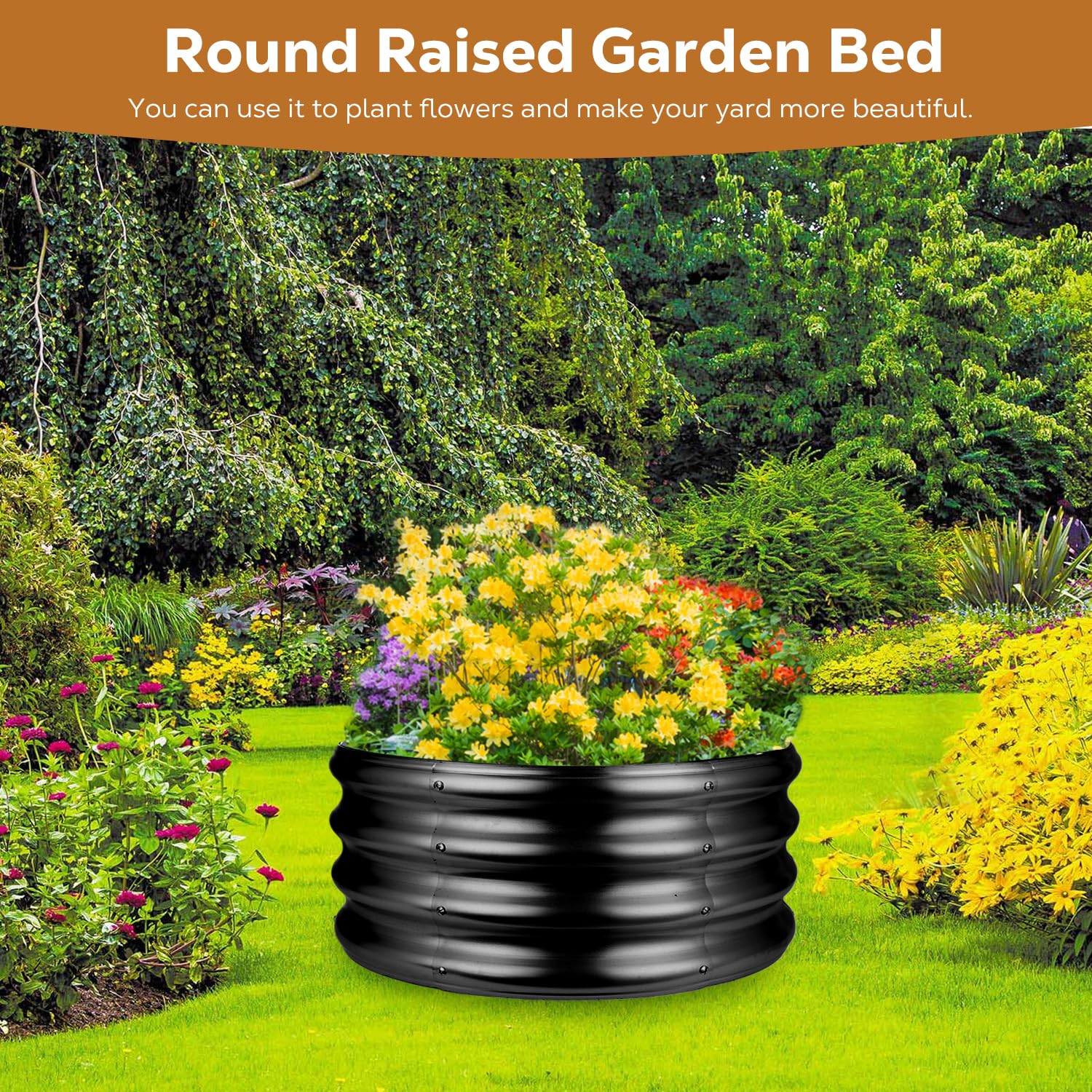 Raynesys galvanized fire-pit ring in assembly phase for easy setup