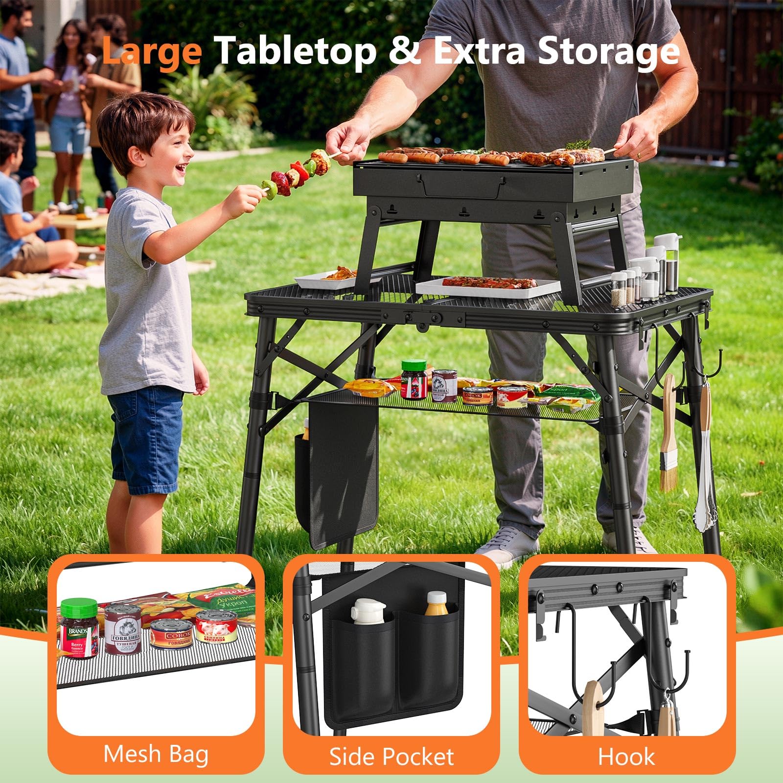 Raynesys grill table top with rust resistant mesh surface for heat resilience.
