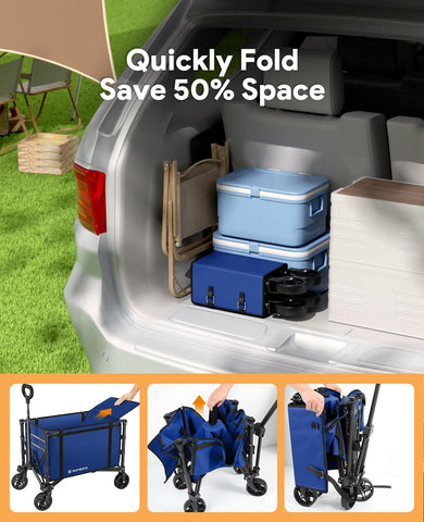 Raynesys multiuse wagon suitable for groceries, camping, and beach trips.