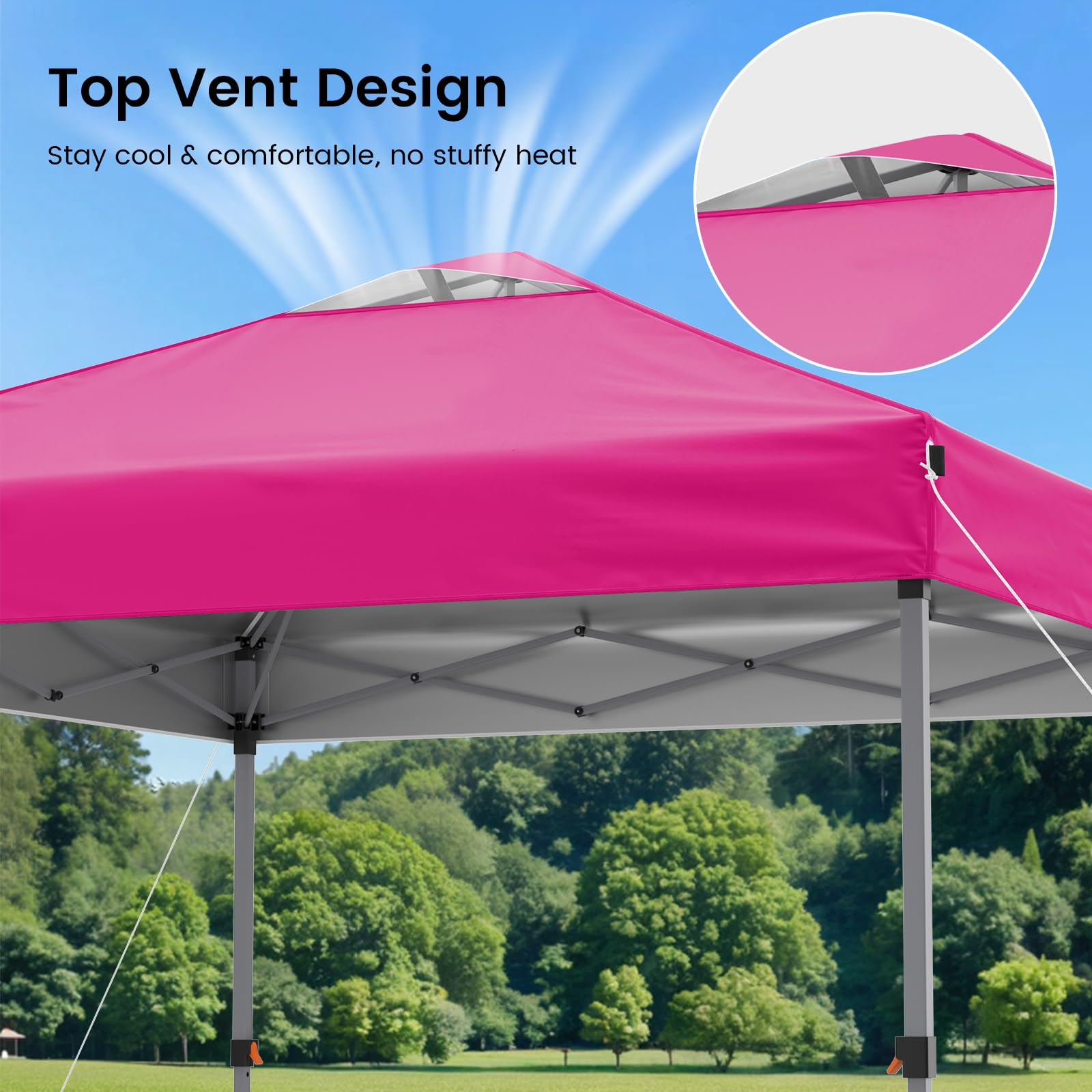 Raynesys pop up canopy height adjustment for comfortable standing space