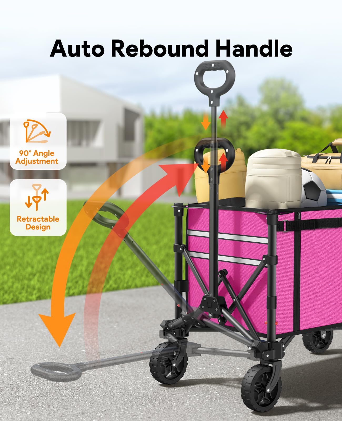 Raynesys removable wheels convert wagon into a trunk organizer.