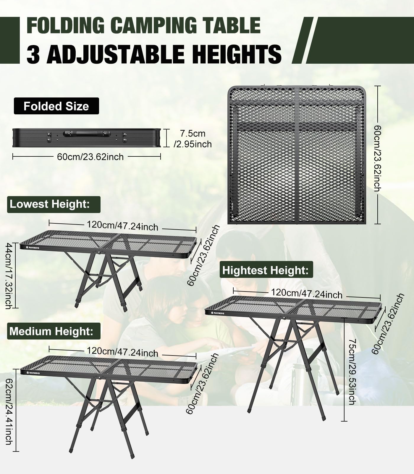 Raynesys hexagonal steel legs provide robust support up to 200 lbs