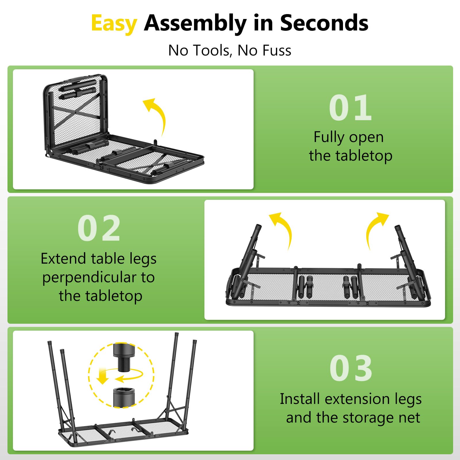 Raynesys Tri-Fold Camping Table storage bag keeps utensils organized.