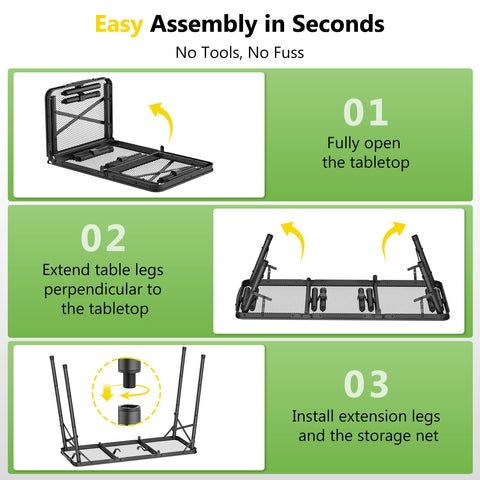 Raynesys Tri-Fold Camping Table storage bag keeps utensils organized.