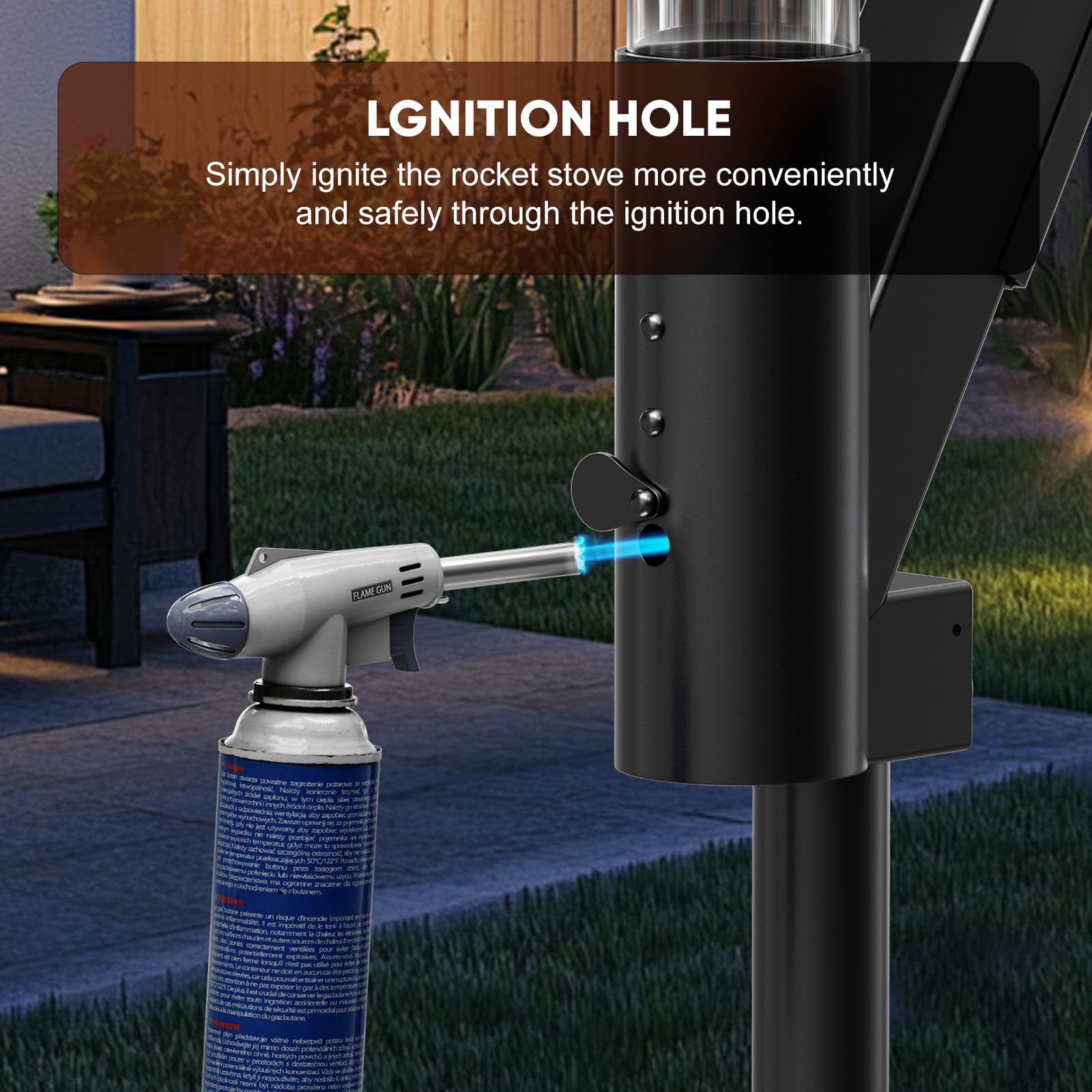 Rayzi ash box simplifies cleaning, keeping your outdoor setup tidy.