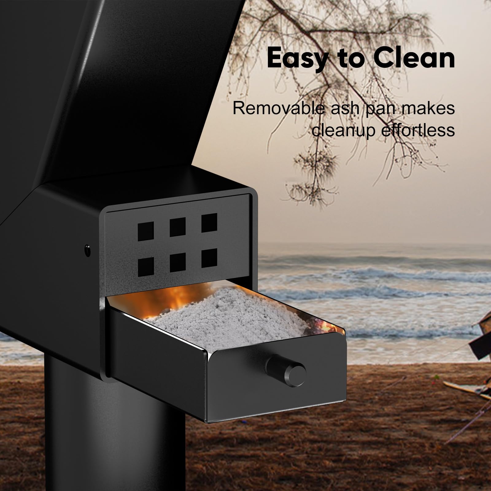 Rayzi ignition torch makes lighting quick and safe for chilly evenings.