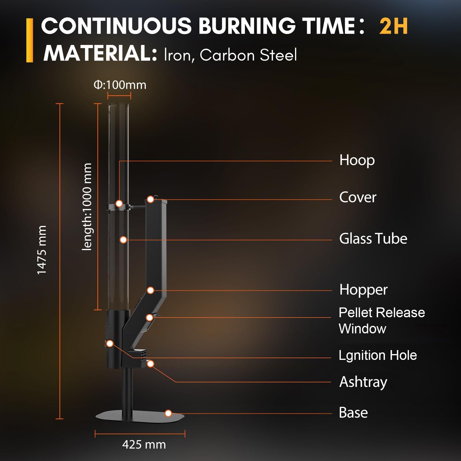 Rayzi triple-burn tech delivers cleaner burn with minimal smoke for outdoor use.