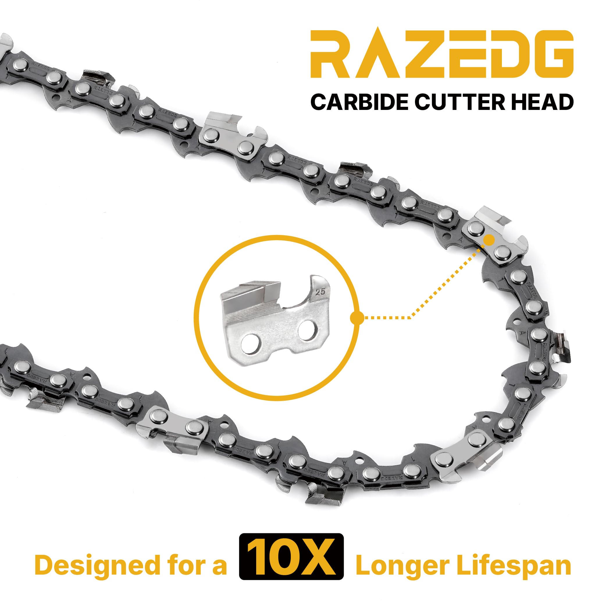 RazEdg extended lifespan—up to 10x longer between sharpenings.