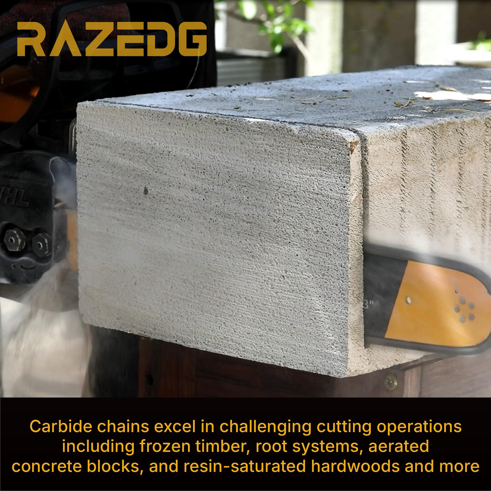 RazEdg wide compatibility with Husqvarna and Stihl models.