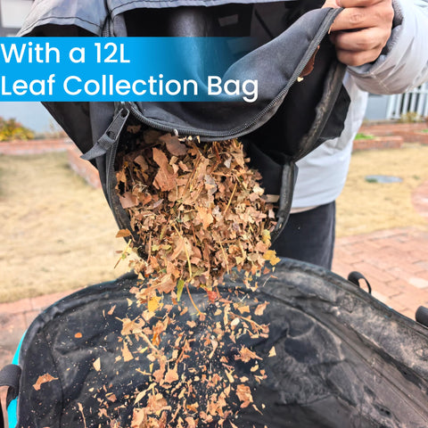 RB 40V leaf mulcher 30:1 reduces debris volume efficiently.