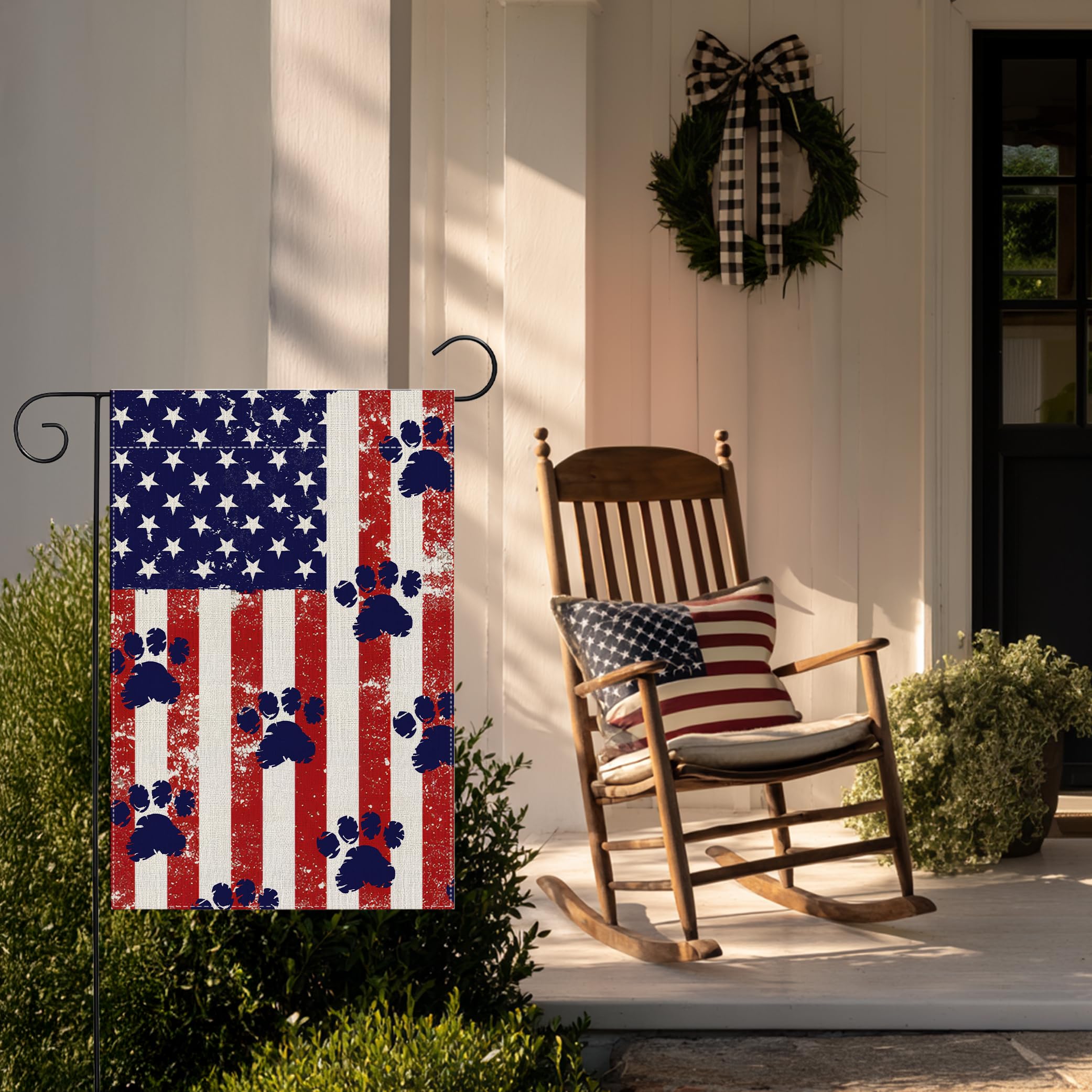 RBAFAO Farmhouse outdoor flag enhances entryway decor year-round.