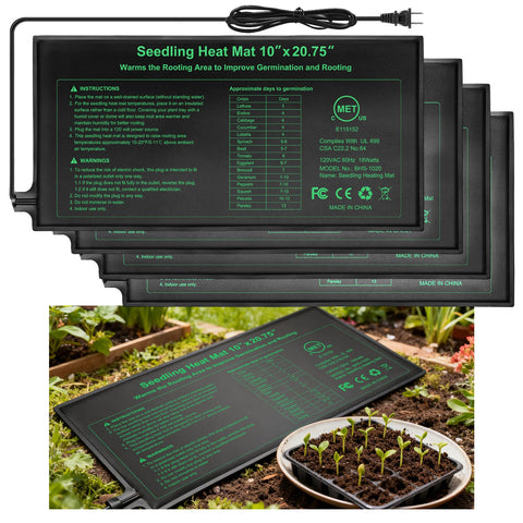 RC SLL durable seedling heat mat 4-pack ready for even germination