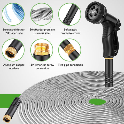 Rcfunkid metal hose nozzle shows 10 spray patterns for versatile tasks.