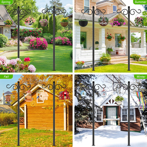 RCUICA 90-inch bird feeder pole with 5-prong base offers elevated garden visibility
