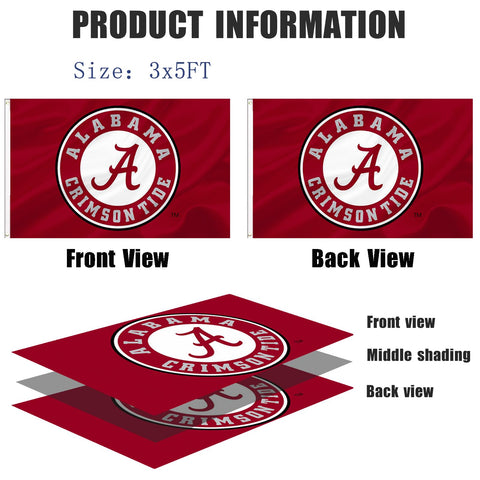 RDEDAO Alabama flag 3x5 heavy-duty polyester withstands wind.