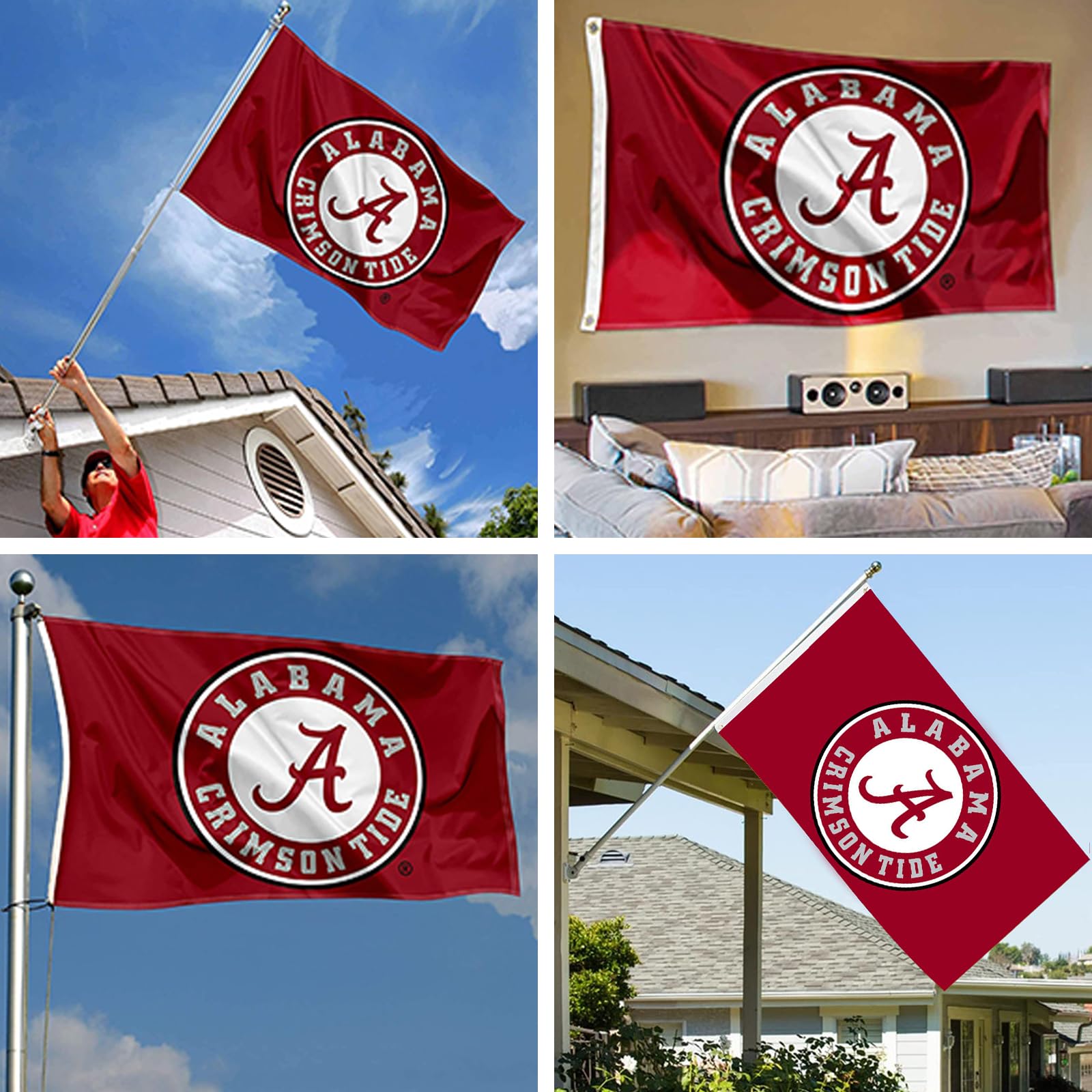 RDEDAO Alabama flag 3x5 suitable for venues and displays.