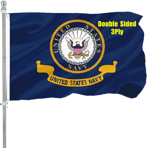 RDEDAO navy emblem flag 3x5 outdoors displays vivid color in sun