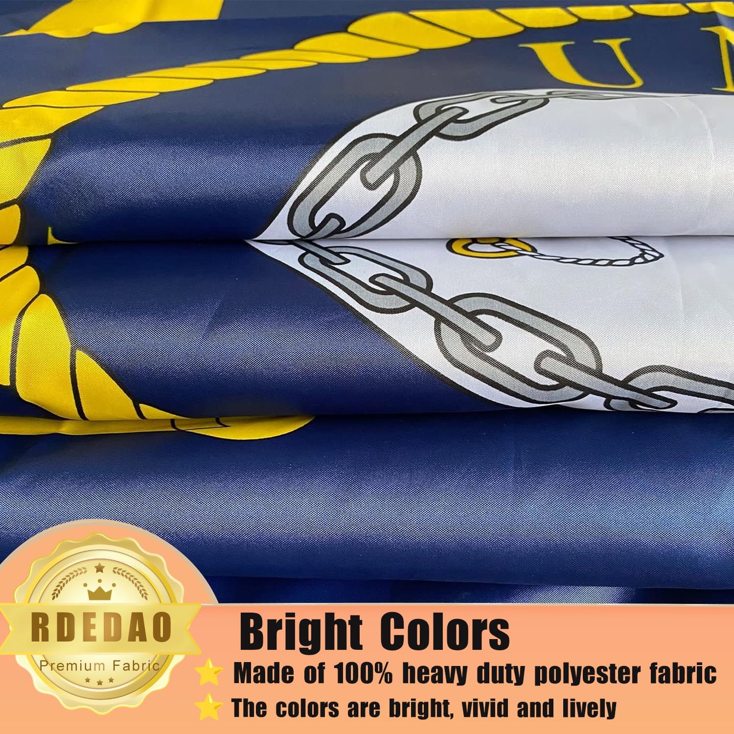 RDEDAO navy emblem flag indoor-outdoor display for offices or homes