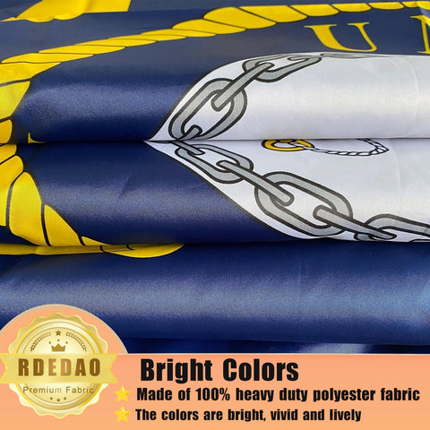 RDEDAO navy emblem flag indoor-outdoor display for offices or homes