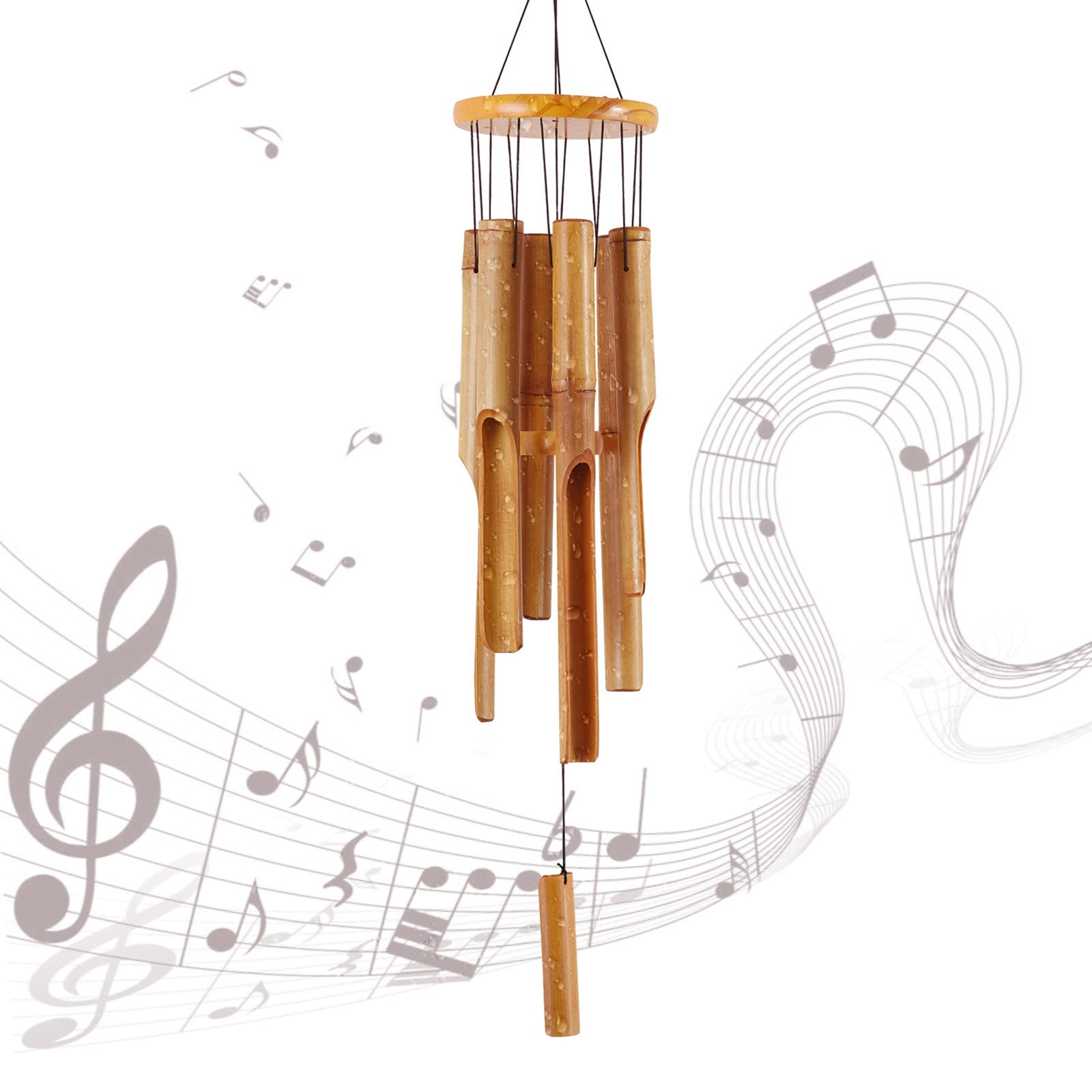 Rdutuok deep-tone wind chimes close-up emphasizes rich resonance ideal for calm spaces