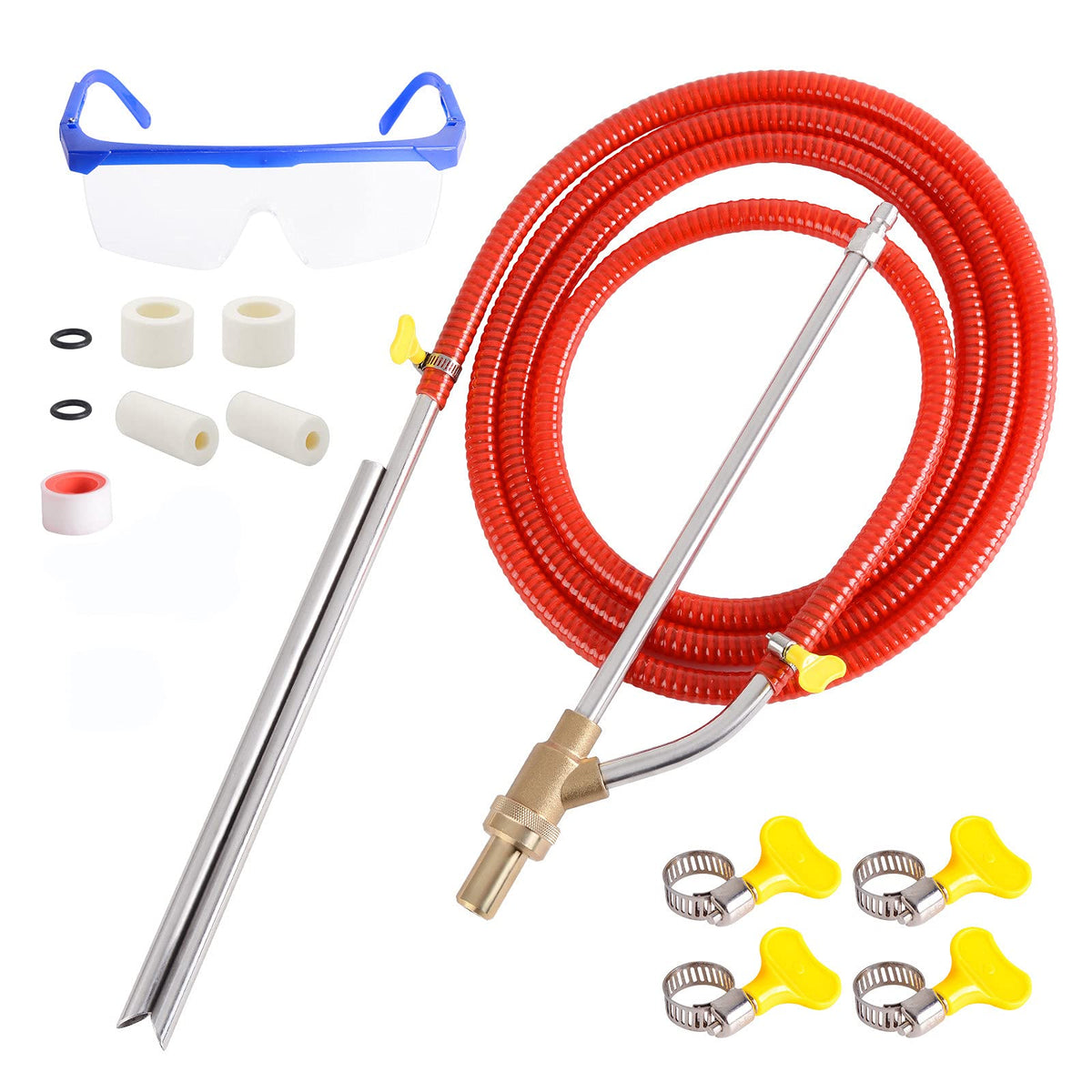 Rdutuok sandblasting kit hose assembly showing sturdy fittings for durable operation