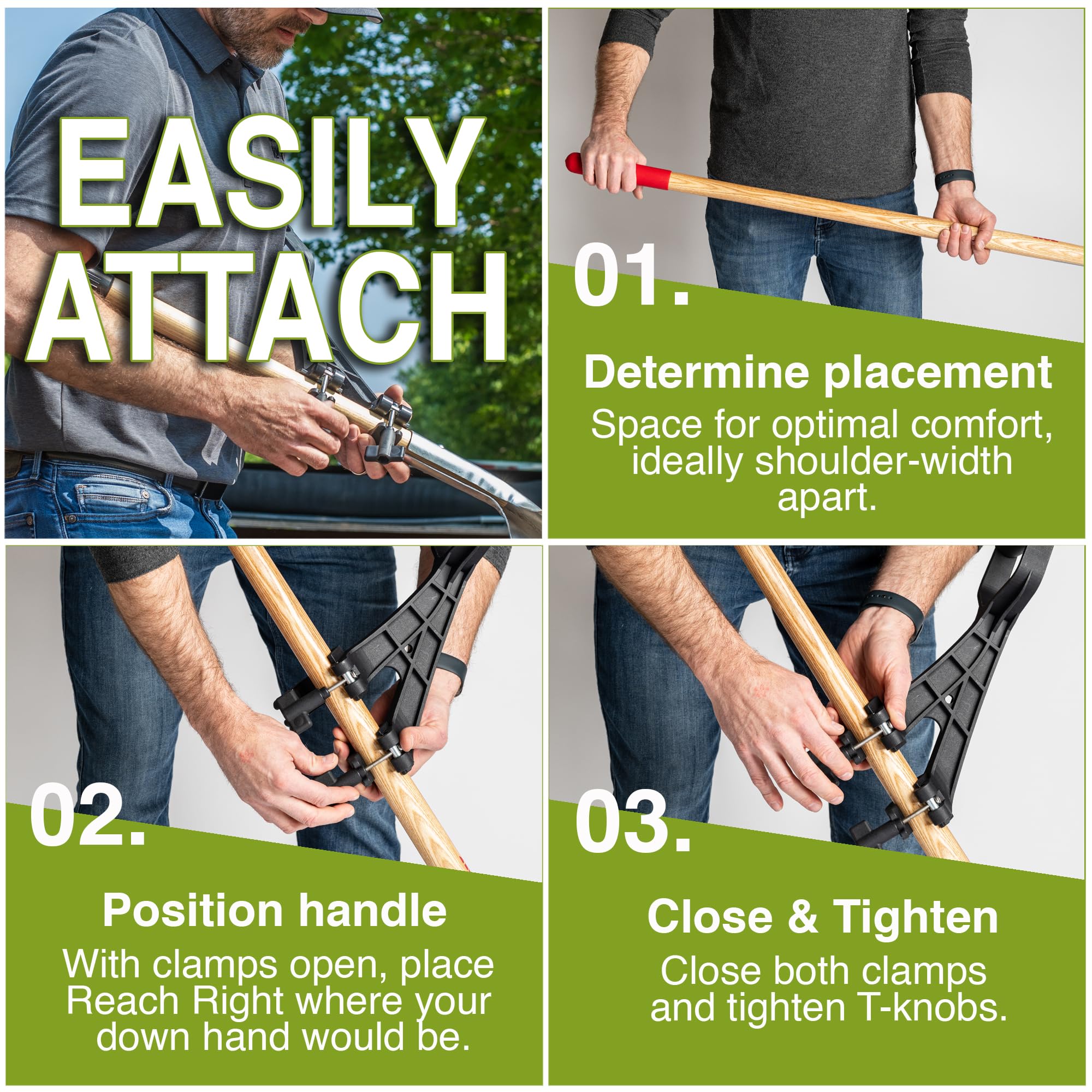Reach Right 2-pack gardening attachment set supports multiple tasks