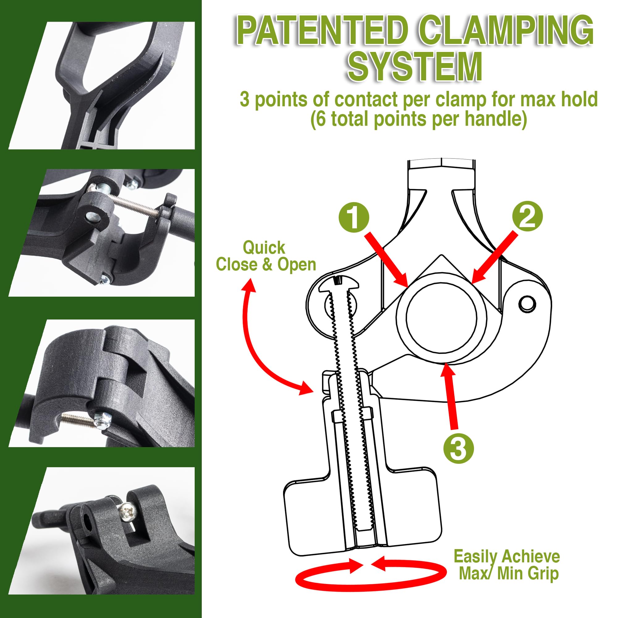 Reach Right extended-reach attachment in use with a rake to reduce bending