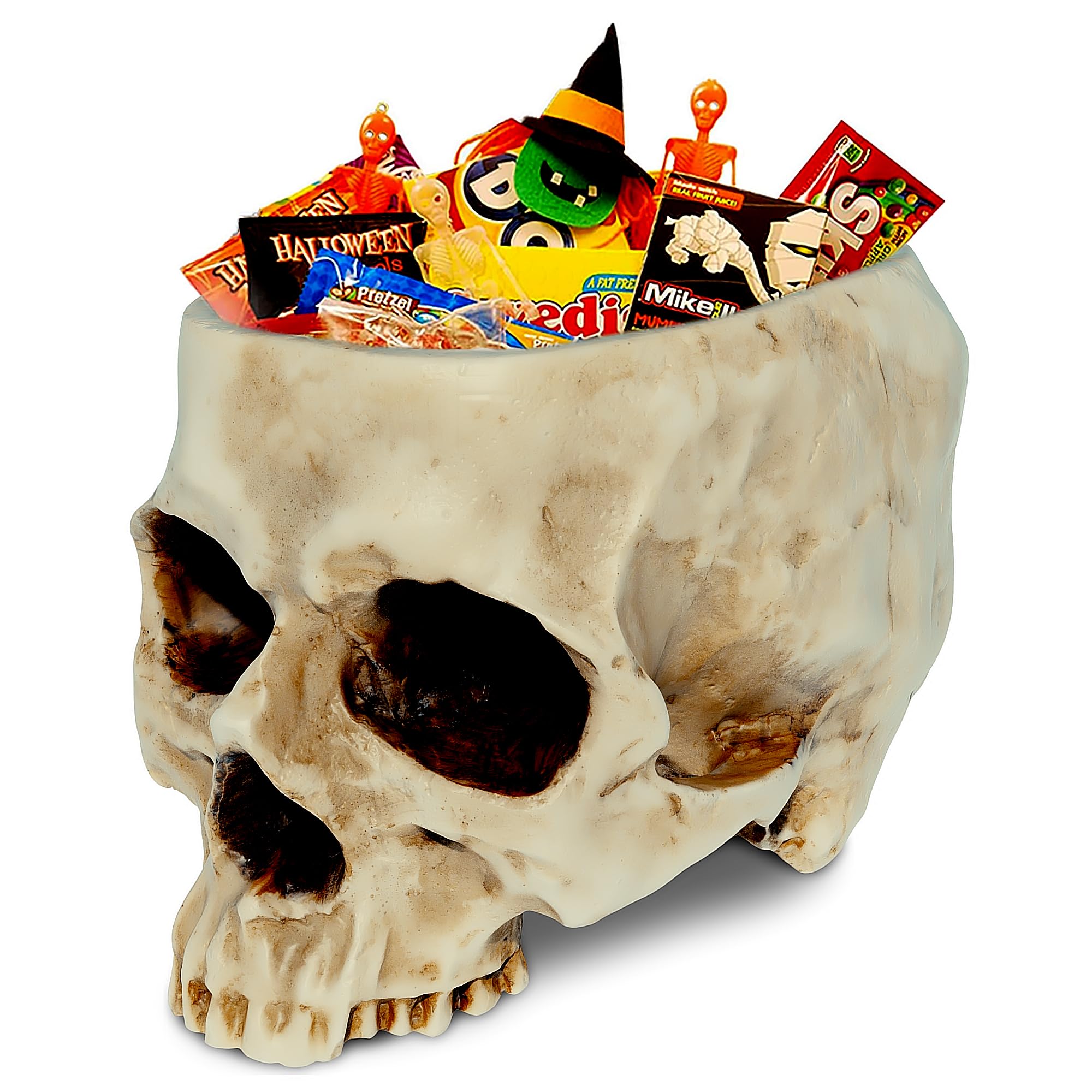 READAEER skull decor in living room creates a mysterious focal point.