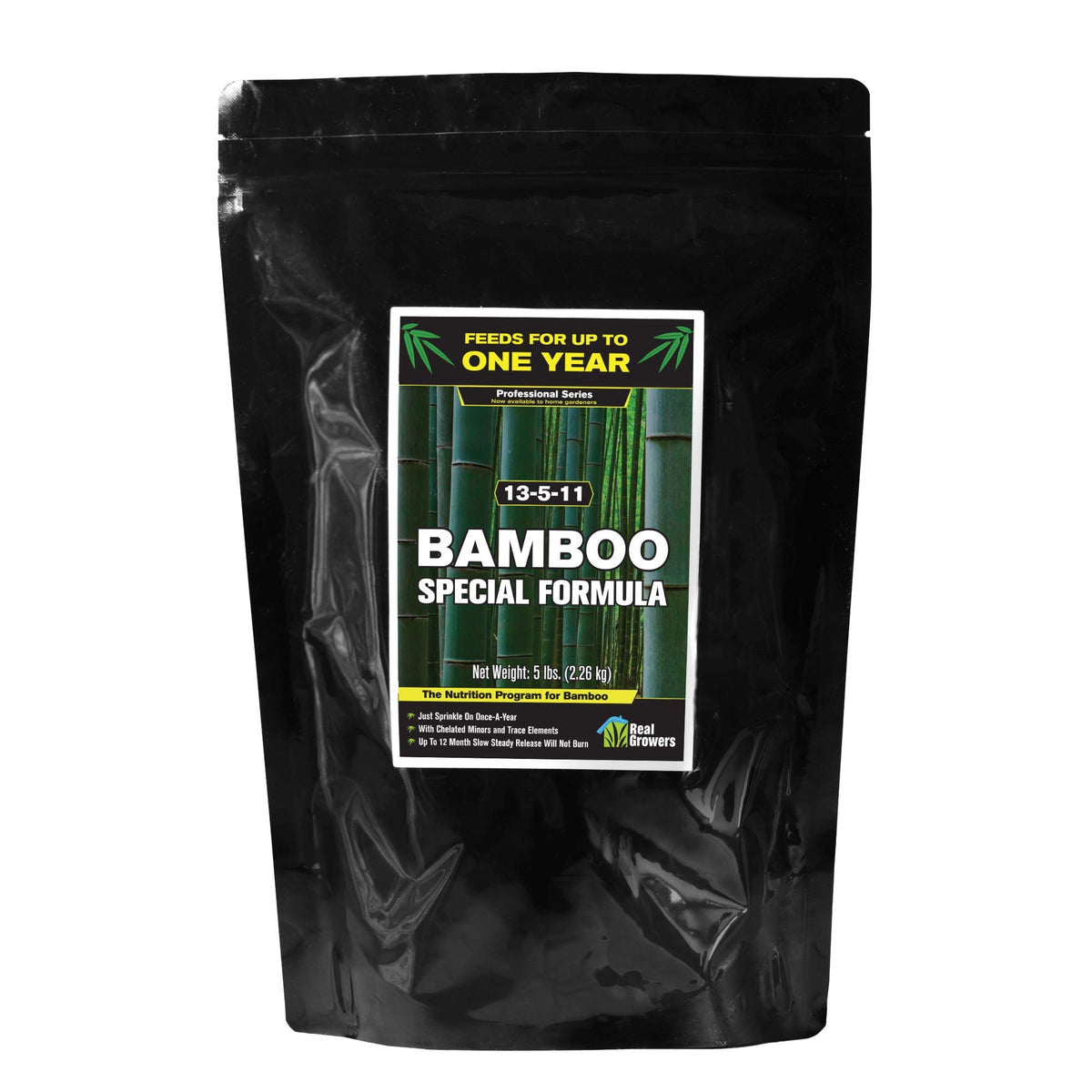 Real Growers Bamboo Special 12-month release bag supports steady bamboo feeding.