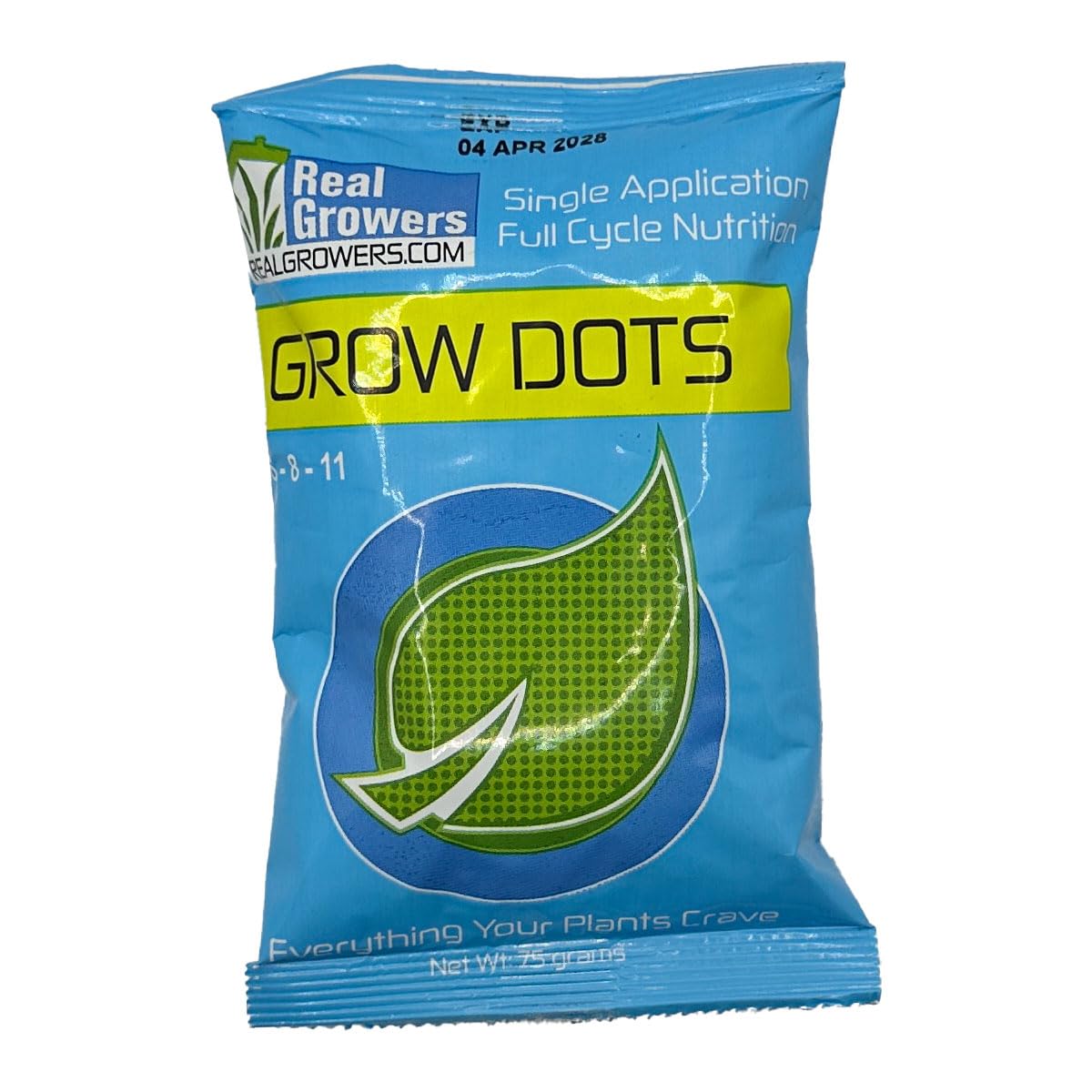 Real Growers Grow Dots Classic bottle with steady nutrient release for a full grow cycle.