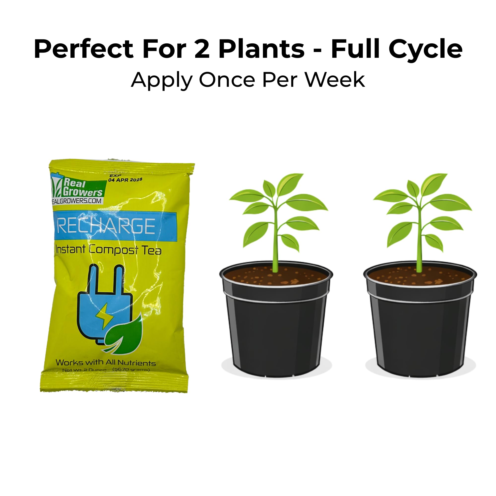 Recharge used with compost tea for microbial balance in soil.