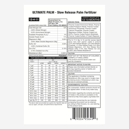 Real Growers granules close-up show textured palm nutrition.