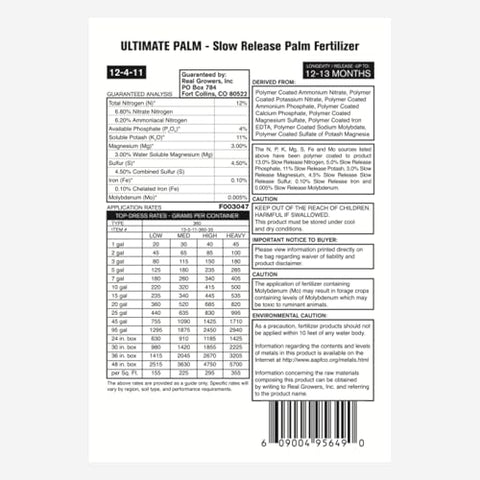 Real Growers granules close-up show textured palm nutrition.