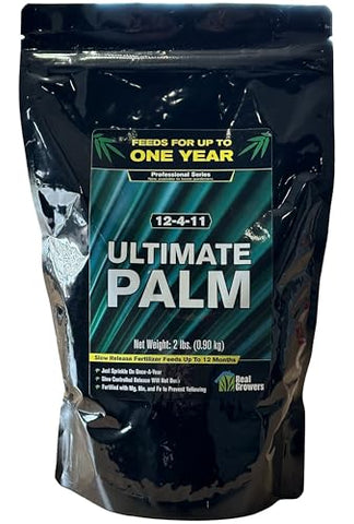 Real Growers Ultimate Palm Fertilizer being evenly spread into soil.