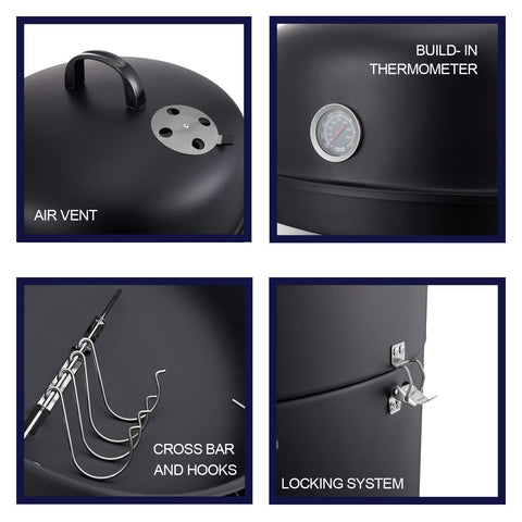 Realcook black finish resists weather for durable outdoor use