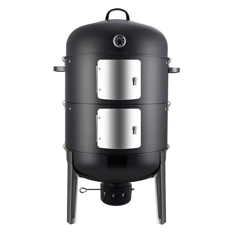 Realcook Charcoal BBQ Smoker 20inch vertical exterior highlights sturdy build for outdoor grilling.