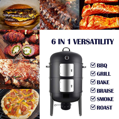 Realcook Charcoal BBQ Smoker portable and easy to assemble for gatherings.